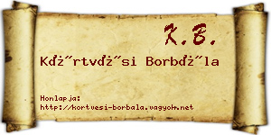 Körtvési Borbála névjegykártya